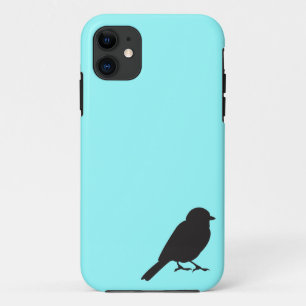 Sparrow silhouette chic blue swallow-vogel iPhone 11 hoesje