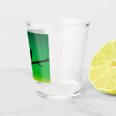 Sparrow Silhouette On Limonene Shot Glas (Rechts)