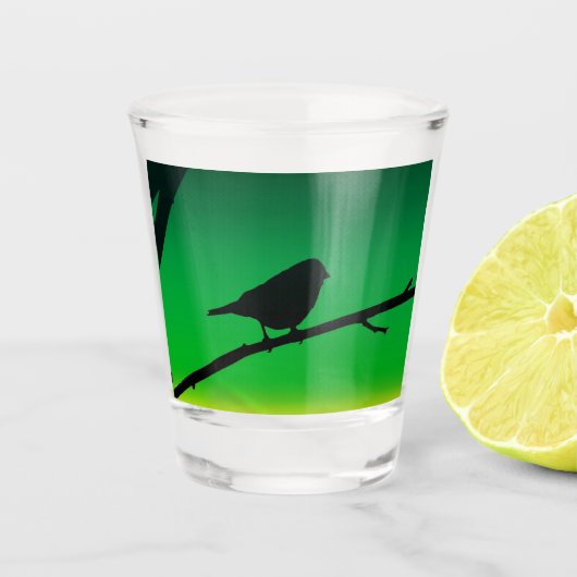 Sparrow Silhouette On Limonene Shot Glas (Voorkant)