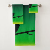 Sparrow Silhouette op Limonene Bad Handdoek (Insitu)