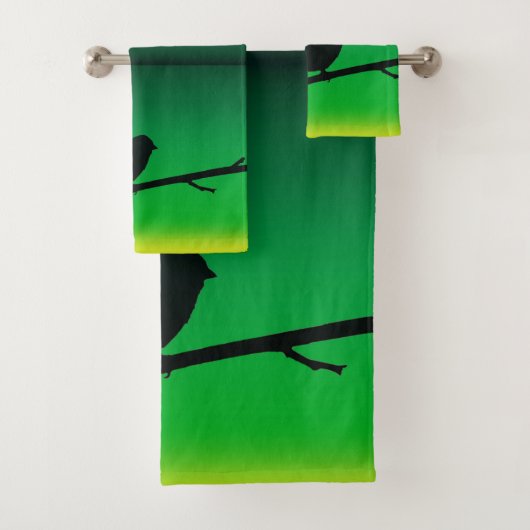 Sparrow Silhouette op Limonene Bad Handdoek (Insitu)