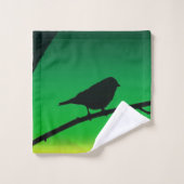 Sparrow Silhouette op Limonene Bad Handdoek (Wasdoekje)