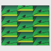 Sparrow Silhouette op Limonene Cadeaupapier (Vlak)