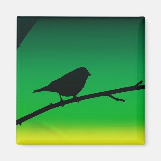 Sparrow Silhouette op Limonene Magneet (Voorkant)