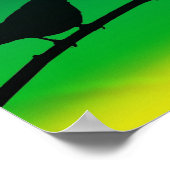 Sparrow Silhouette op Limonene Poster (Hoek)