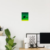 Sparrow Silhouette op Limonene Poster (Thuiskantoor)