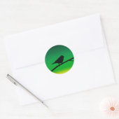 Sparrow Silhouette op Limonene Ronde Sticker (Envelop)
