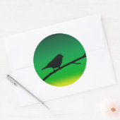 Sparrow Silhouette op Limonene Ronde Sticker (Envelop)