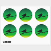 Sparrow Silhouette op Limonene Ronde Sticker (Vel)