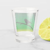 Sparrow Silhouette op Limonene Shot Glas (Achterkant)