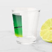 Sparrow Silhouette op Limonene Shot Glas (Rechts)