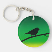 Sparrow Silhouette op Limonene Sleutelhanger (Voorkant)