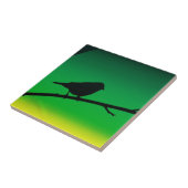 Sparrow Silhouette op Limonene Tegeltje (Zijkant)