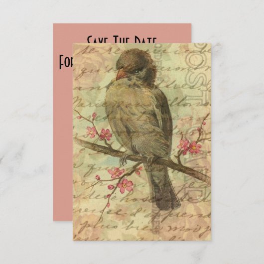  Sparrow sparen de datum voor bruiloft (Voorkant / Achterkant)