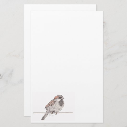 Sparrow Stationery Briefpapier (Voorkant / Achterkant)