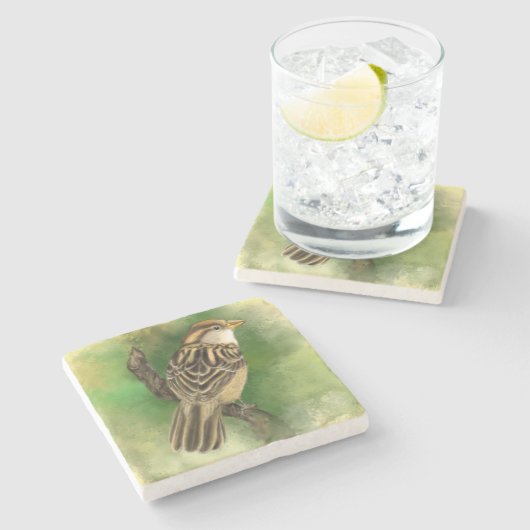 Sparrow Stone Onderzetter Little Bird (Zijkant)