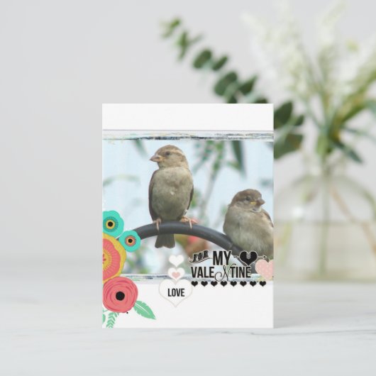 Sparrow Valentijn Feestdagenkaart (Staand voorkant)
