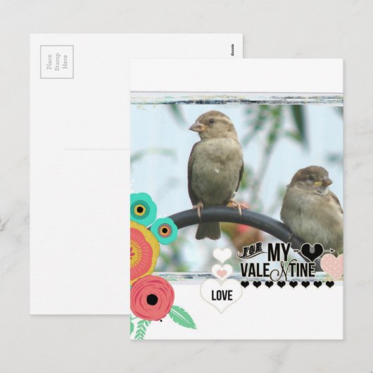 Sparrow Valentijn Feestdagenkaart (Voorkant / Achterkant)