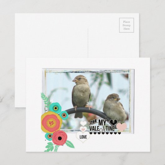 Sparrow Valentijn Feestdagenkaart (Voorkant / Achterkant)