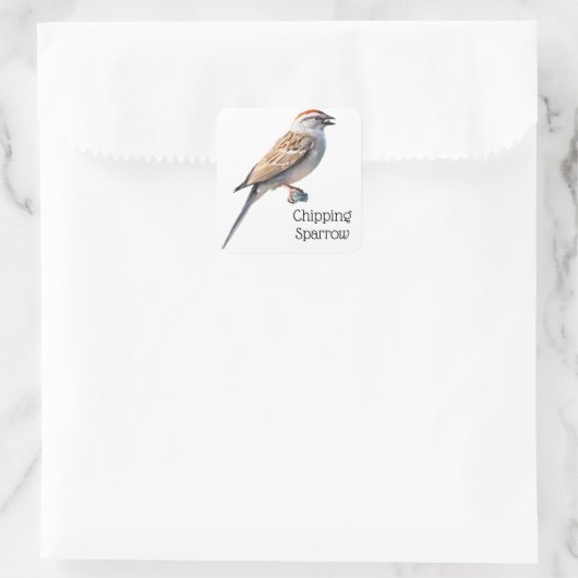 Sparrow Vierkante Sticker (Tas)