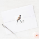 Sparrow Vierkante Sticker (Envelop)