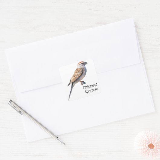 Sparrow Vierkante Sticker (Envelop)