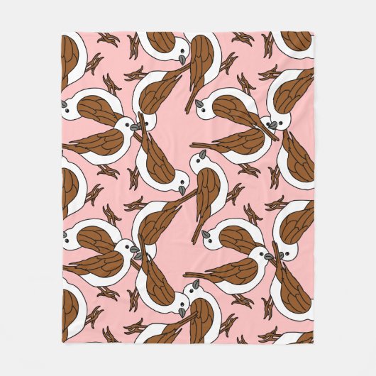 Sparrow vogel print patroon ontwerp fleece deken (Voorkant)