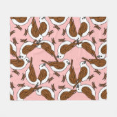 Sparrow vogel print patroon ontwerp fleece deken (Voorkant (Horizontaal))
