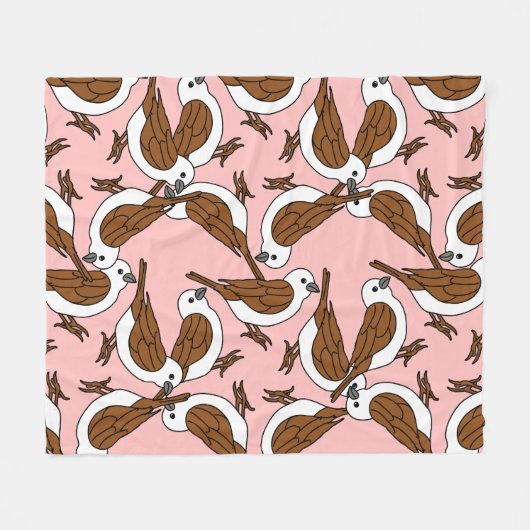 Sparrow vogel print patroon ontwerp fleece deken (Voorkant (Horizontaal))