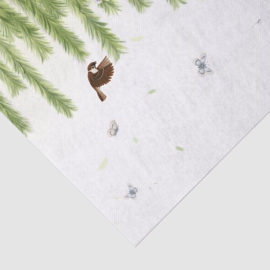 Sparrows & Butterflies onder een weesvrij Tissuepapier (Detail)