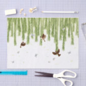 Sparrows & Butterflies onder een weesvrij Tissuepapier (Craft)