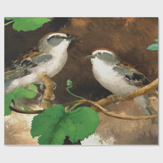 Sparrows Cadeaupapier (Vlak)