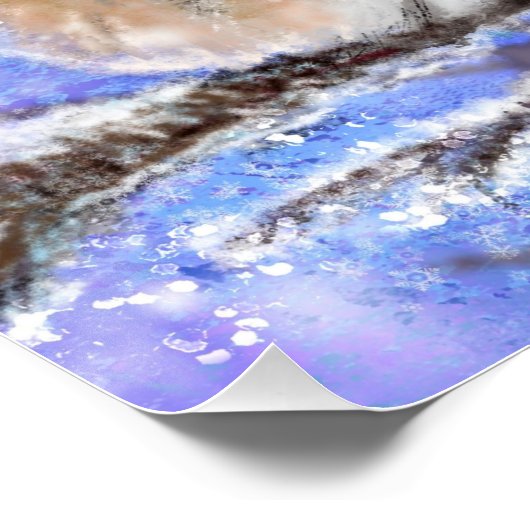 Sparrows Couple in Winter Poster - schilderen (Hoek)