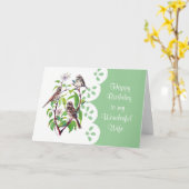 Sparrows Dogwood Waterverf Wife Birthday Garden Kaart (Gele Bloem)