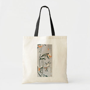 Sparrows en Camellia op sneeuw door Ando Hiroshige Tote Bag