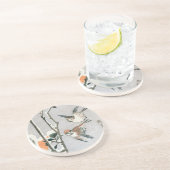 Sparrows en Camellia op sneeuw door Ando Hiroshige Zandsteen Onderzetter (Zijkant)