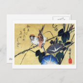Sparrows en Morning Glory, Hiroshige Briefkaart (Voorkant / Achterkant)