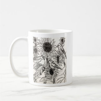 Sparrows en Sunflower Mok