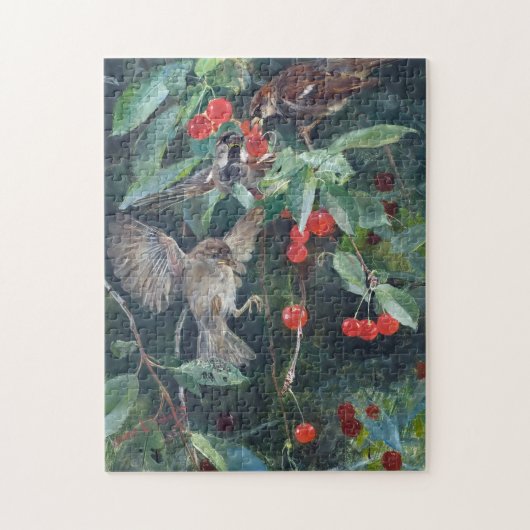 Sparrows in a Cherry Tree, Bruno Liljefors Legpuzzel (Verticaal)