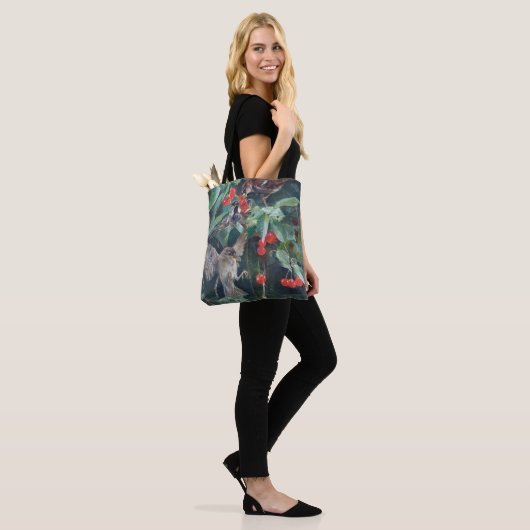 Sparrows in a Cherry Tree, Bruno Liljefors Tote Bag (Op model)