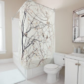 Sparrows in Tree Neutral Natuur and Birds Douchegordijn (In situ)