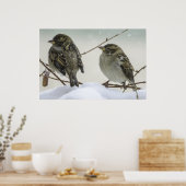 Sparrows in Winter Poster (Keuken)
