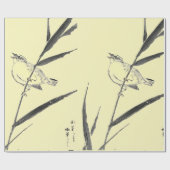SPARROWS OP BRANCHES YELLOW WRAPPINGPAPIER CADEAUPAPIER (Vlak)