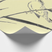 SPARROWS OP BRANCHES YELLOW WRAPPINGPAPIER CADEAUPAPIER (Hoek)