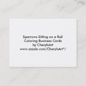 Sparrows Sitting on Rail Colour Visitekaartjes (Achterkant)
