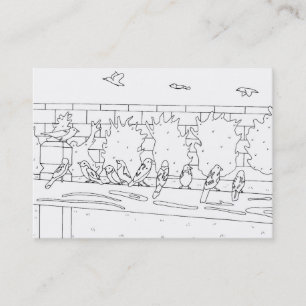 Sparrows Sitting on Rail Colour Visitekaartjes