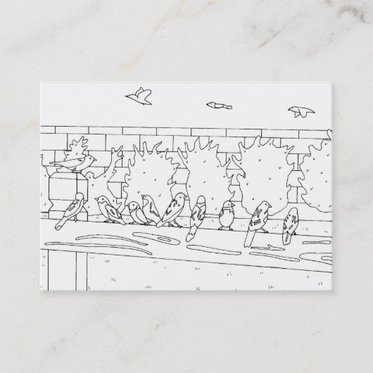 Sparrows Sitting on Rail Colour Visitekaartjes (Voorkant)