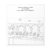 Sparrows Sitting on Rail Outline Colour Notitieblo Notitieblok (Voorkant)