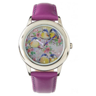 Sparrows Watch Beauful Spring Horloge
