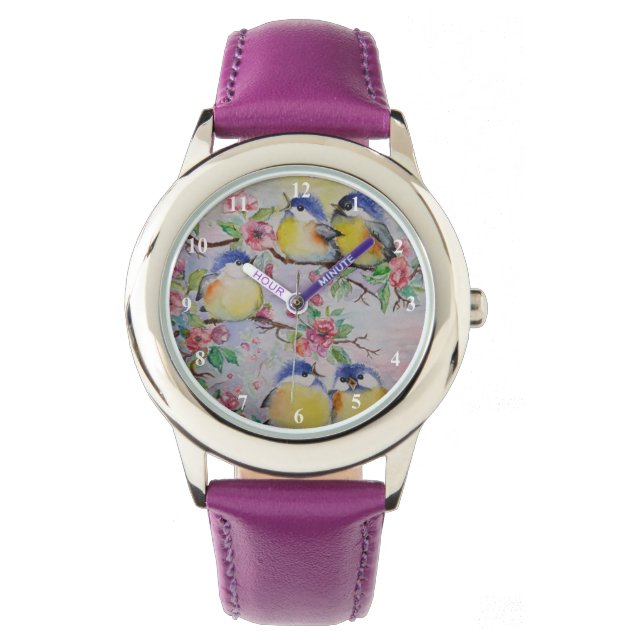 Sparrows Watch Beauful Spring Horloge (Voorkant)